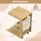 C-Shaped Rolling Table Tiltable Desktop 3 Shelves Hidden Compartment